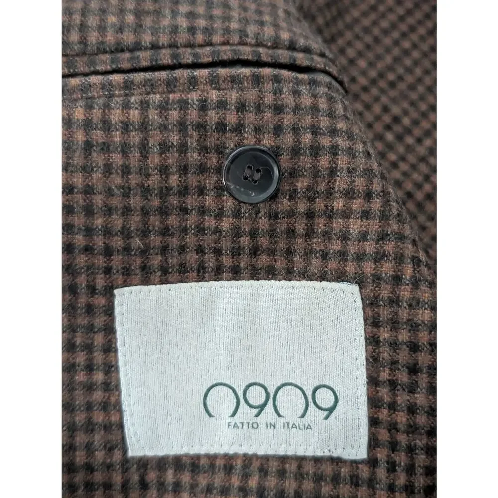 NWT 0909 Luxury Designer Brown Checked Sport Coat IT 48 US 38 Italian Blazer